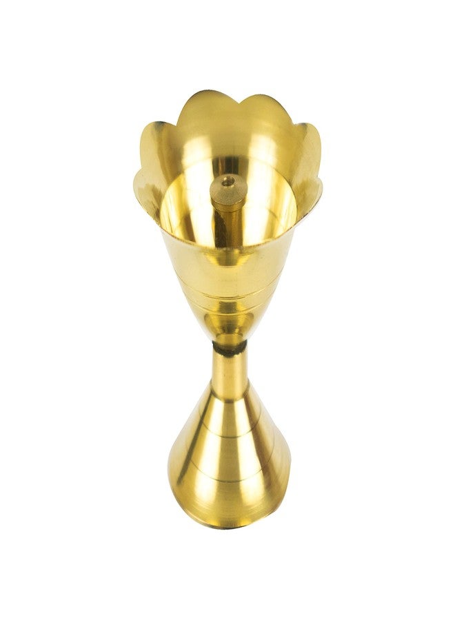 Spillbox مصباح زيتي تقليدي من النحاس الأصفر من Spillbox للطقوس الدينية | زينة وهدايا للطقوس الدينية المنزلية | مستلزمات العبادة - SMDP-S (6) - Image 4